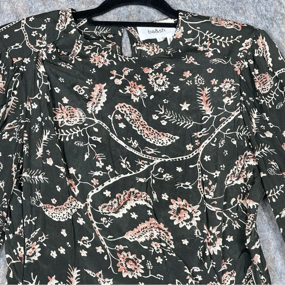 Ba&sh Costel Floral Faux Wrap Long Sleeve Mini Polished Date Night Dress - Sz 8 - Picture 4 of 16